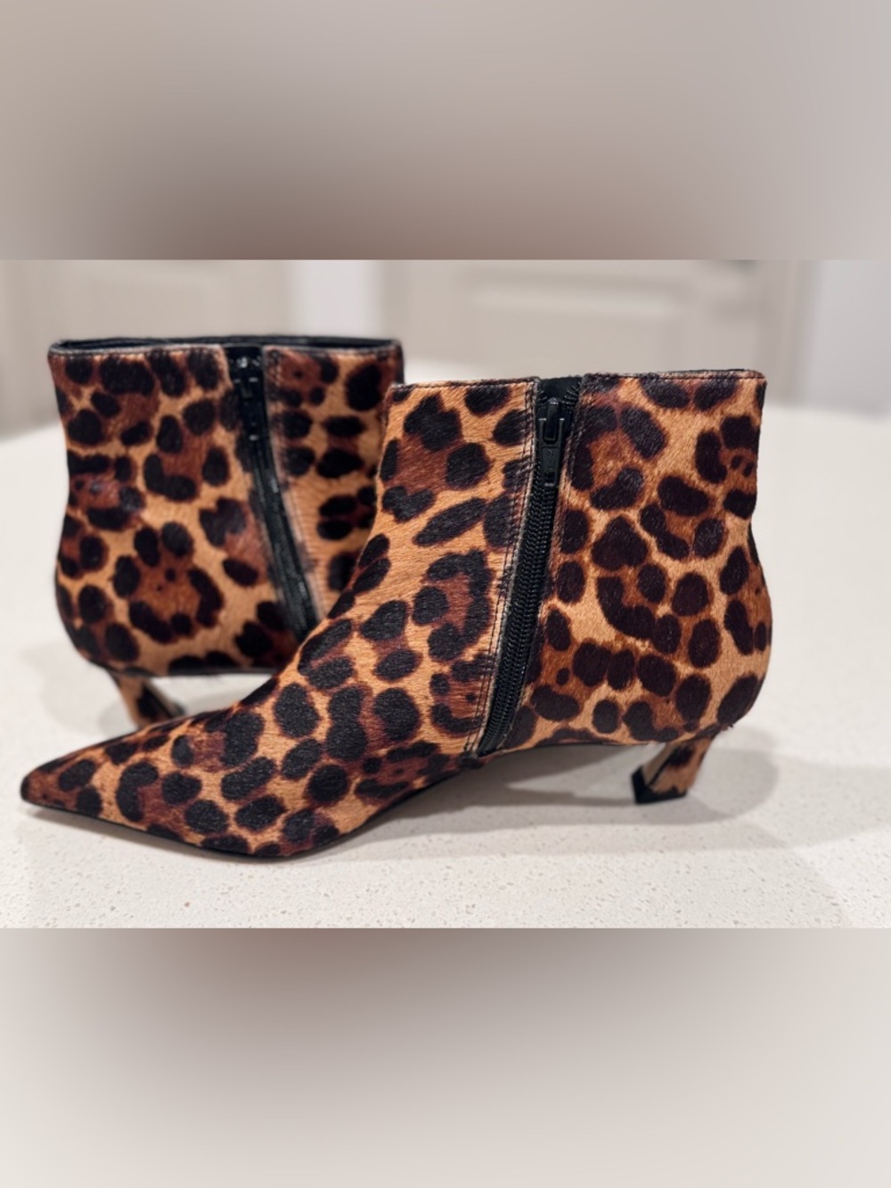 Gianni Bini Georgina Leopard Print Calf Hair Kitten Heel Booties Size 6M - Picture 7 of 13
